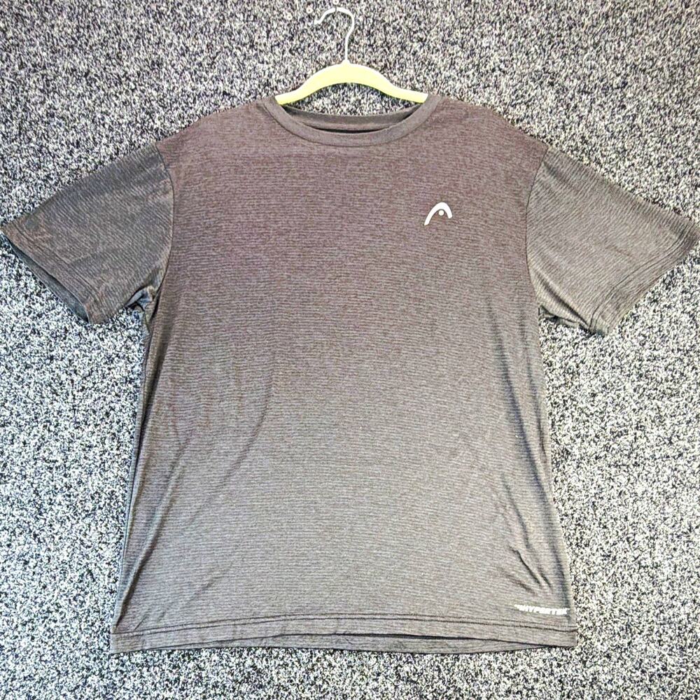 HEAD Hypertek Men’s Breathable Polyester Logo Crew Neck Tee Gray M